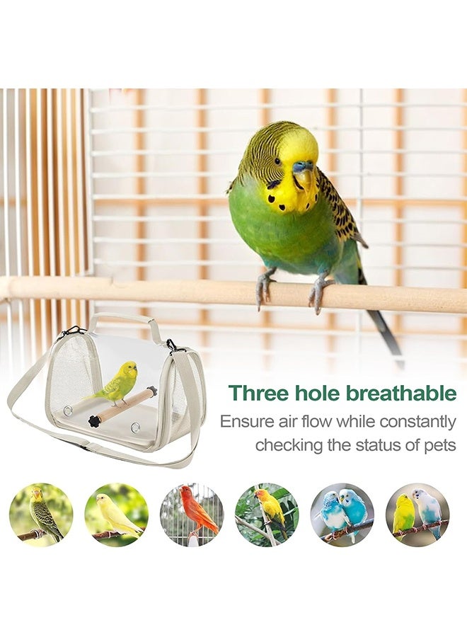 JCB CHIC Bird Carrier Bag，Compact Bird Carrier Parrot Cage with Shoulder Stra，Pet Travel Cage with Upgraded Tray and Standing Perches，Side Access Window Collapsible - Image 3