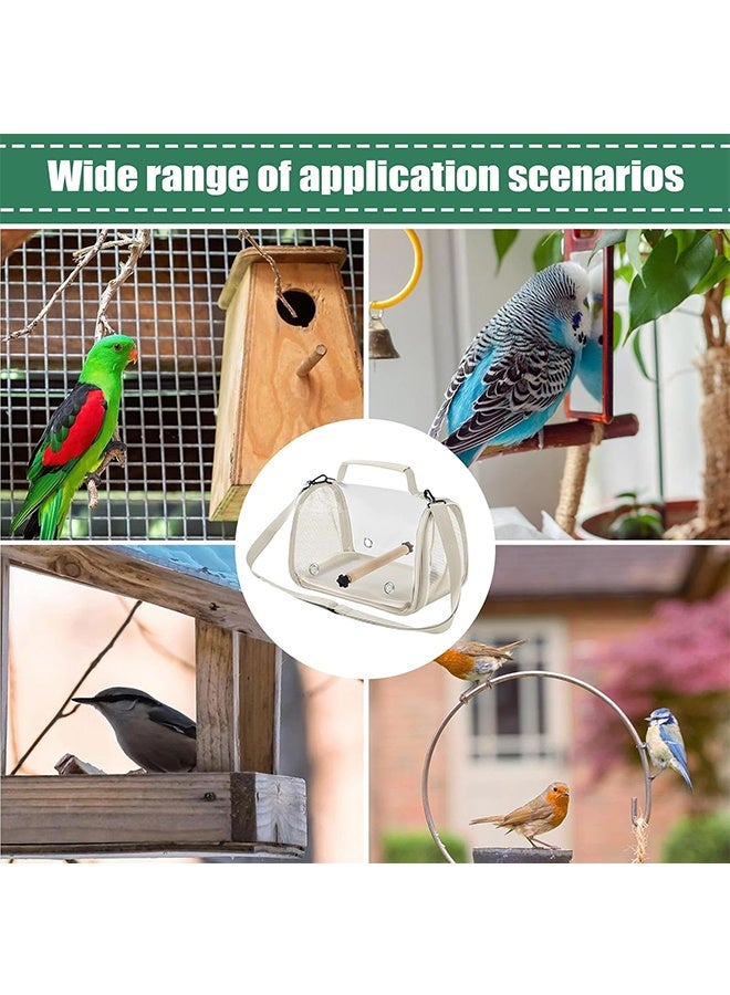 JCB CHIC Bird Carrier Bag，Compact Bird Carrier Parrot Cage with Shoulder Stra，Pet Travel Cage with Upgraded Tray and Standing Perches，Side Access Window Collapsible - Image 5