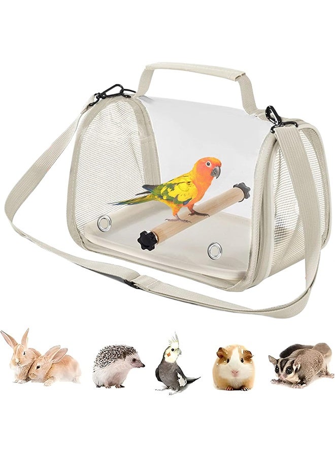 JCB CHIC Bird Carrier Bag，Compact Bird Carrier Parrot Cage with Shoulder Stra，Pet Travel Cage with Upgraded Tray and Standing Perches，Side Access Window Collapsible - Image 1