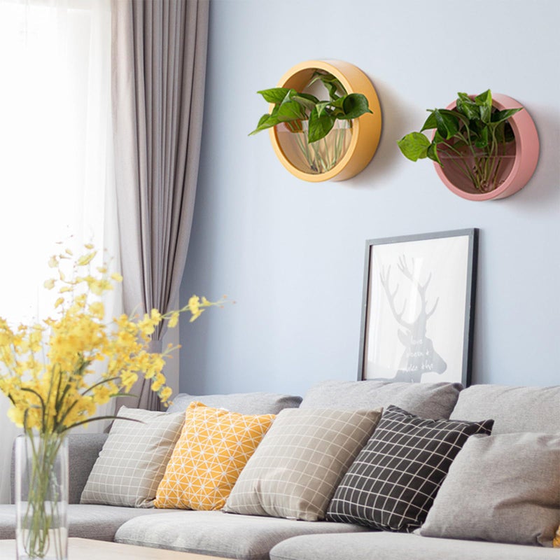 Light Yellow Medium Wall Mounted Planter Set For Climbing Plants Compact For Apartments Offices - Image 3