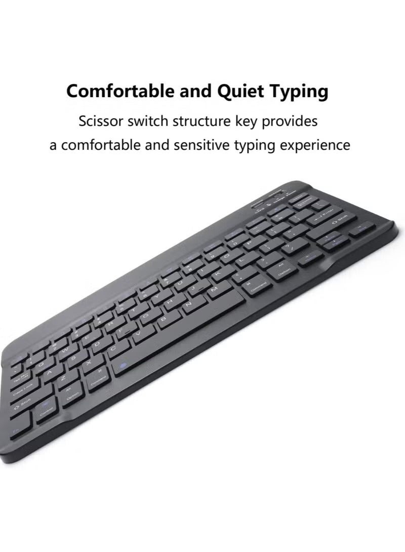 Rechargeable Bluetooth Keyboard and Mouse Combo Ultra-Slim Portable Compact Wireless Mouse Keyboard Set for Android Windows Tablet Cell Phone iPhone iPad Pro Air Mini, iPad OS/iOS 13 and above - Image 4