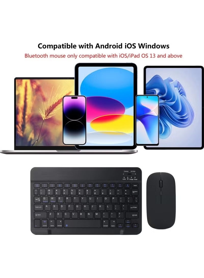 Rechargeable Bluetooth Keyboard and Mouse Combo Ultra-Slim Portable Compact Wireless Mouse Keyboard Set for Android Windows Tablet Cell Phone iPhone iPad Pro Air Mini, iPad OS/iOS 13 and above - Image 2