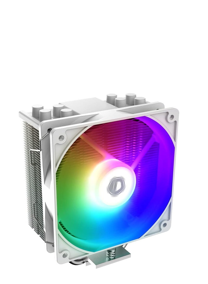 ID-COOLING SE-214-XT ARGB WHITE CPU Cooler 4 Heatpipes CPU Air Cooler Addressable RGB Light Sync with Motherboard(5V 3-PIN Connector) CPU Fan for Intel/AMD, LGA 1700 Compatible - Image 1