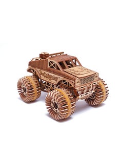 Wood Trick Wood Trick Monster Pickup Truck Car 3D Wooden Puzzle - Rides up to 18 feet - 8.3x6.3 in - Model Truck Kit to Build for Adults and Kids  - Image 1