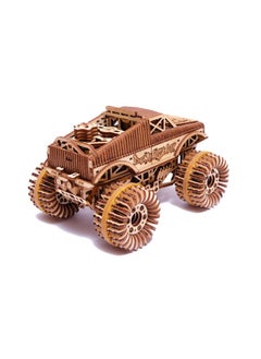 Wood Trick Wood Trick Monster Pickup Truck Car 3D Wooden Puzzle - Rides up to 18 feet - 8.3x6.3 in - Model Truck Kit to Build for Adults and Kids  - Image 2