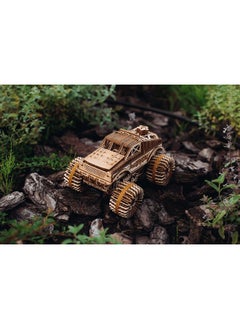 Wood Trick Wood Trick Monster Pickup Truck Car 3D Wooden Puzzle - Rides up to 18 feet - 8.3x6.3 in - Model Truck Kit to Build for Adults and Kids  - Image 3
