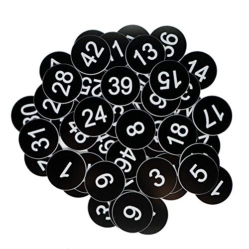 StayMax Plastic Number Tags Engraved Numbered Tags Without Hole (1-200, Black) - Image 1