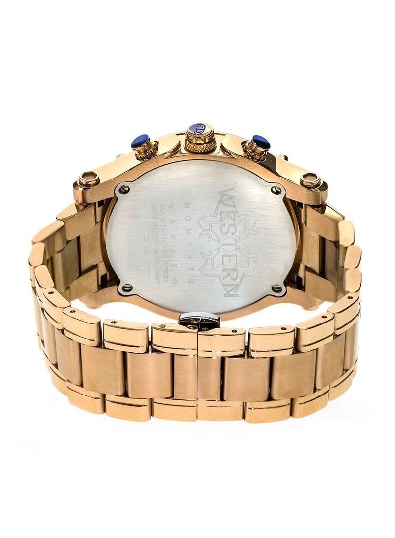 Western Men's Quartz Analogue Stainless-Steel Bracelet Chronograph Watch W8837GPP070C - Image 3