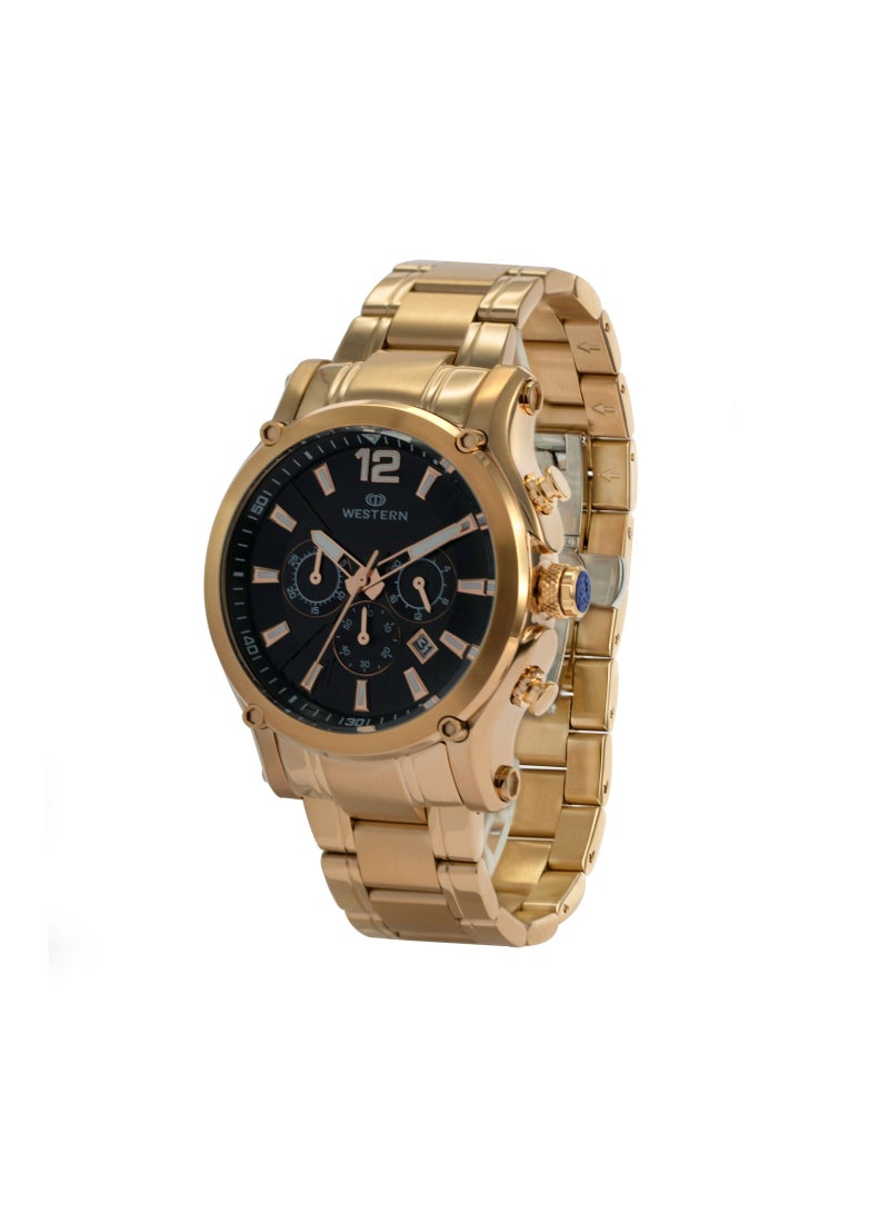 Western Men's Quartz Analogue Stainless-Steel Bracelet Chronograph Watch W8837GPP070C - Image 2