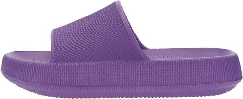 BRONAX Pillow Slippers for Women and Men | House Slides Shower Sandals | Cushioned Thick Sole 39-40 Purple - Image 2