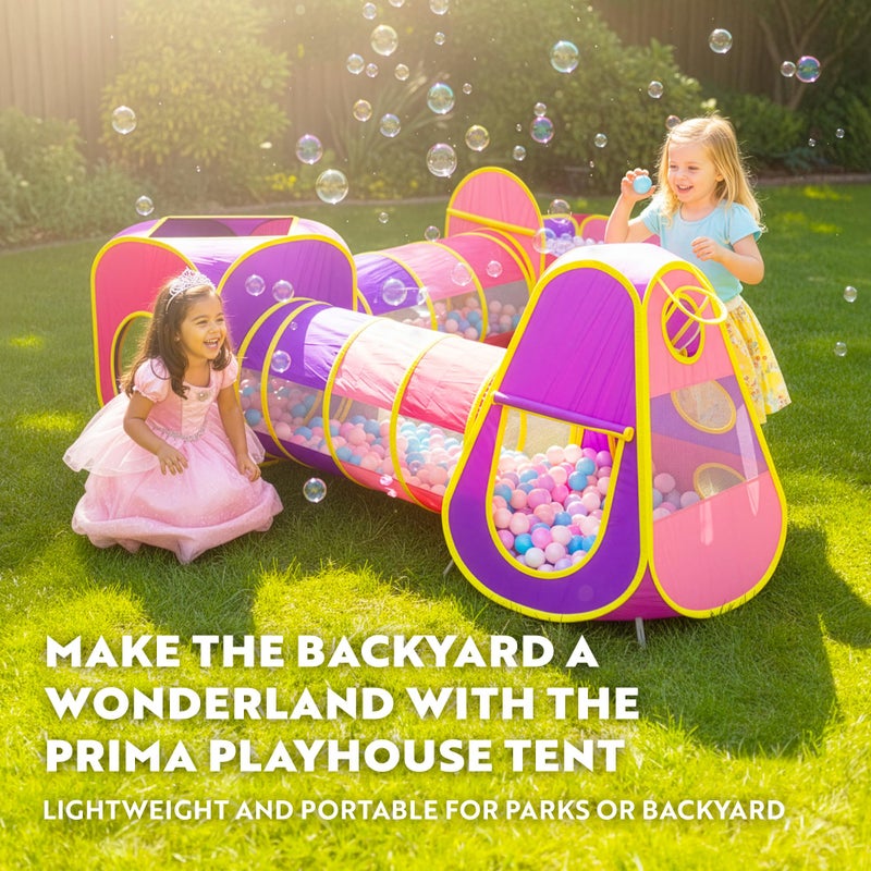 Playz 5pc Kids' Play Tents & Tunnels - Ball Pit for Toddlers, Basketball Hoop, Crawling Tubes, Pop-Up Playhouses, Baby Obstacle Course for Indoor or Outdoor Use - Image 2