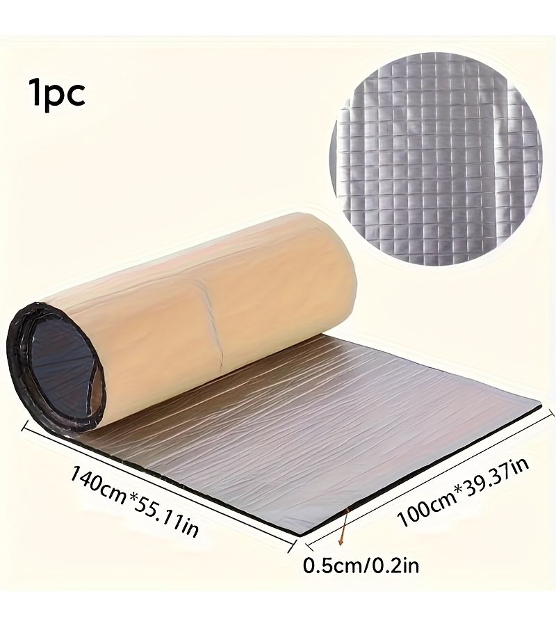 Self Adhesive Soundproofing And Heat Insulating Aluminum Foil Pad Mat For Vehicle And Rvs Noise Reduction 39.37x55.12x0.39inch Large Size For Roof And Bedroom - Image 2