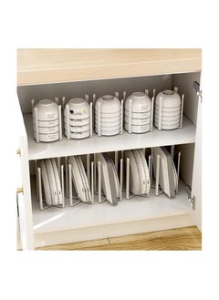 Kitchen Dish Rack for Plates and Bowls  Organiser - Counter Top Storage for Glass Holder and Cutting Board - Fold able Drying Stand Organizer - 1 Large 21.2×12.8×13.6