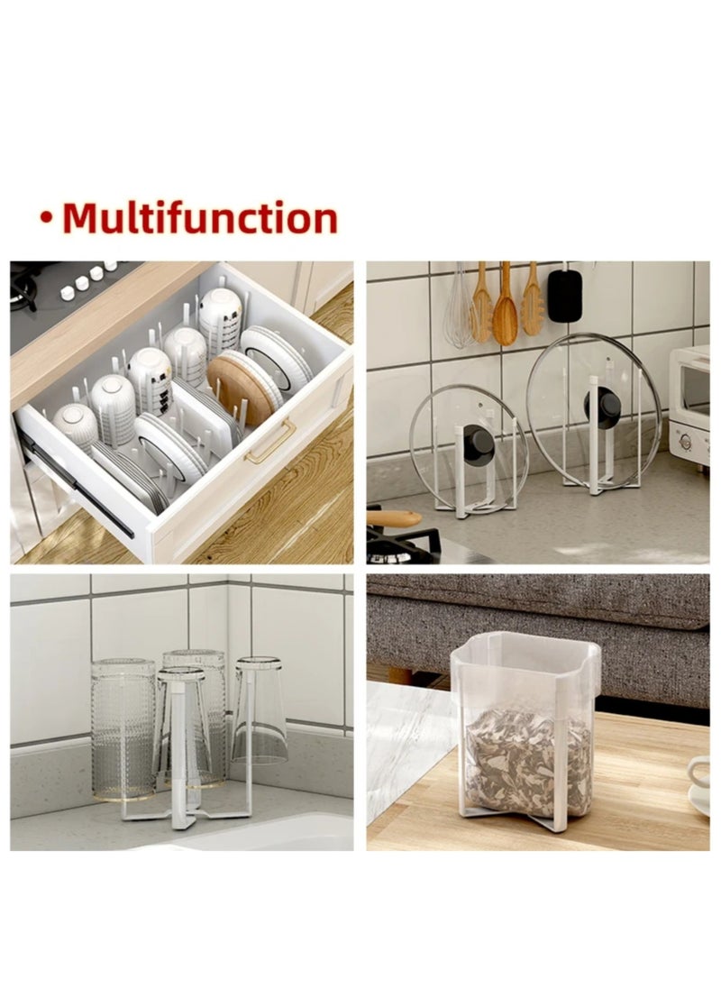 Generic - Kitchen Dish Rack for Plates and Bowls  Organiser - Counter Top Storage for Glass Holder and Cutting Board - Fold able Drying Stand Organizer - 1 Large 21.2×12.8×13.6 - Image 1