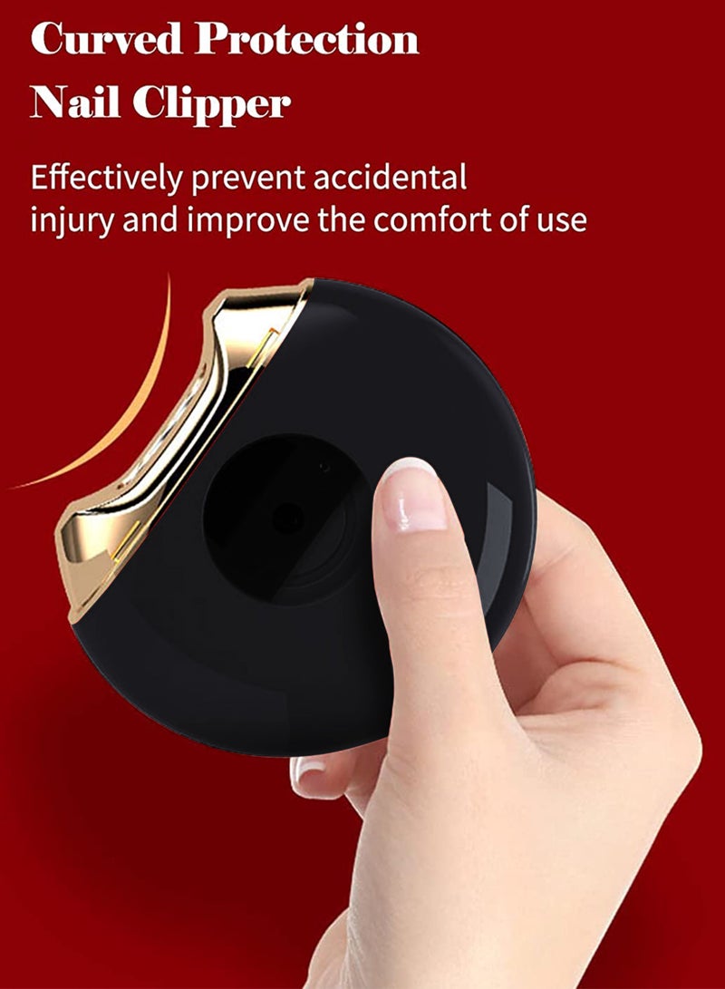 Portable Electric Nail Clippers Baby Nail Piercing Device Adult Manicure Implement Nail Clippers Nail Clipper Anti-Splash Anti-Pinch (black) - Image 5