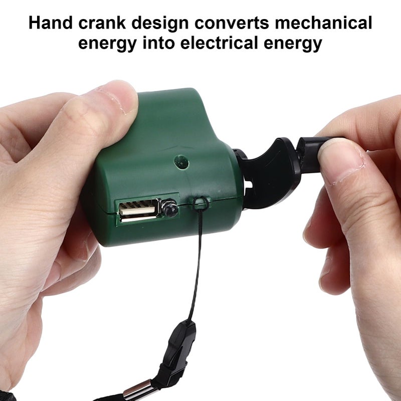 Green Hand Crank USB Emergency Charger Portable Power Generator For Outdoor Hiking - Image 3