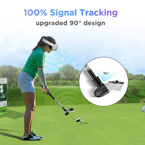 YOGES VR Golf Club Attachment Compatible with Meta Quest 3S/ Quest 3/ Oculus Quest 2 Controller, Non-Slip VR Golf Handle Grips 90 Degree Keep Tracking for Golf VR Games (ONLY for Right Controller) - Image 2