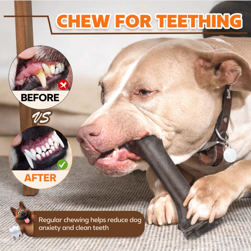 PUPTILY Dog Toys for Aggressive Chewers, Indestructible Bones Toy for Aggressive Chewers, Tough Puppy Chew Toy for Heavy Duty Dogs, Big Dog Teething Toys with Durable Nylon for Large/Medium Breed Puppies - Image 4