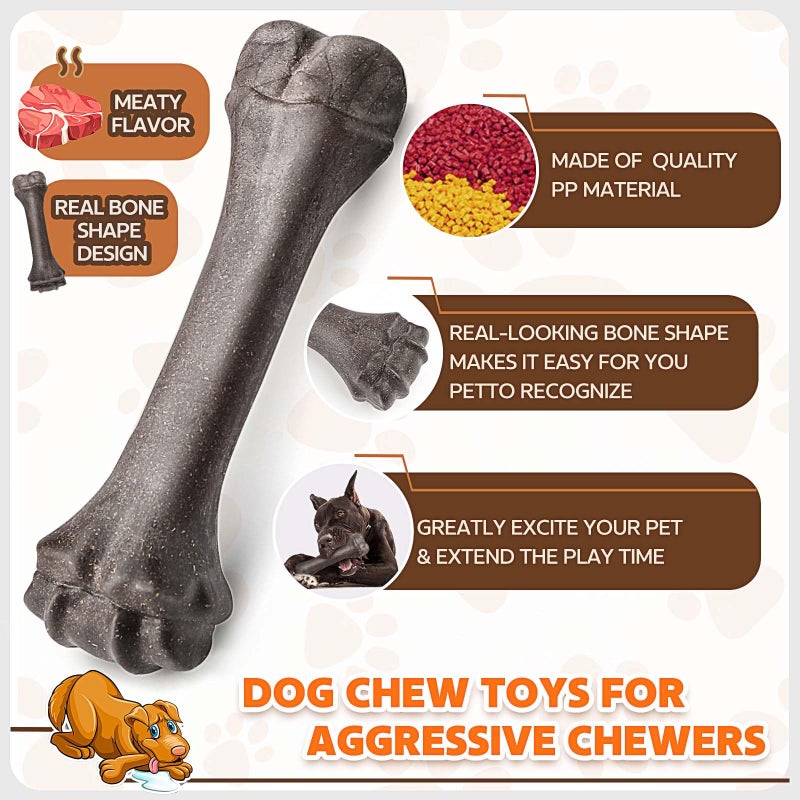 PUPTILY Dog Toys for Aggressive Chewers, Indestructible Bones Toy for Aggressive Chewers, Tough Puppy Chew Toy for Heavy Duty Dogs, Big Dog Teething Toys with Durable Nylon for Large/Medium Breed Puppies - Image 3