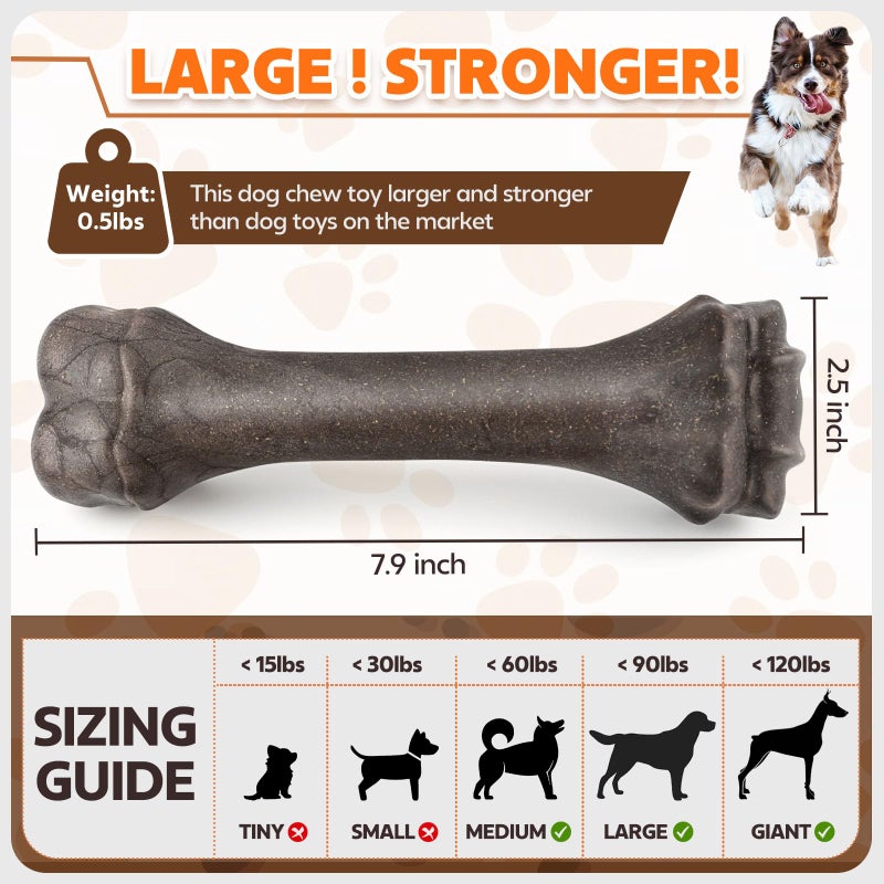 PUPTILY Dog Toys for Aggressive Chewers, Indestructible Bones Toy for Aggressive Chewers, Tough Puppy Chew Toy for Heavy Duty Dogs, Big Dog Teething Toys with Durable Nylon for Large/Medium Breed Puppies - Image 2
