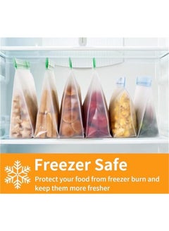 MIXDE Reusable Freezer Bags 10 Pack, Stand Up Reusable Food Storage Bags for Food Leakproof, 2 Gallon Bags + 4 Sandwich Bags + 4 Snack Reusable Freezer Bags for Kitchen Meat Fruit Cereal  - Image 3