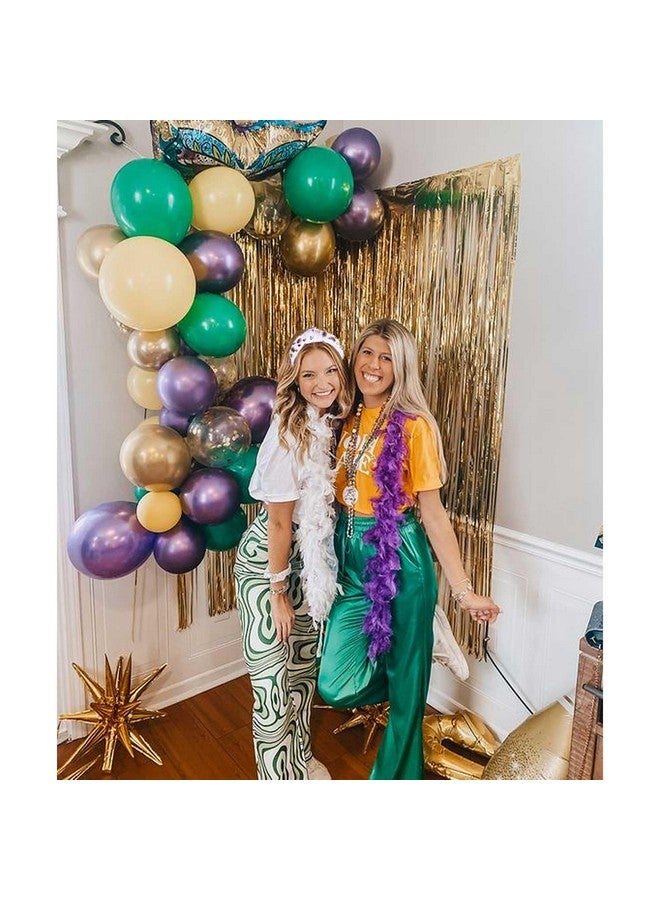 Loquat Mardi Gras Headband For Women Mardi Gras Accessories Beaded Fleur De Lis Mask Crown Knotted Headband Jeweled Crystal Rhinestone Headband Fat Tuesday Parade Accessories Jewelry Gifts (Crown 2) - Image 2