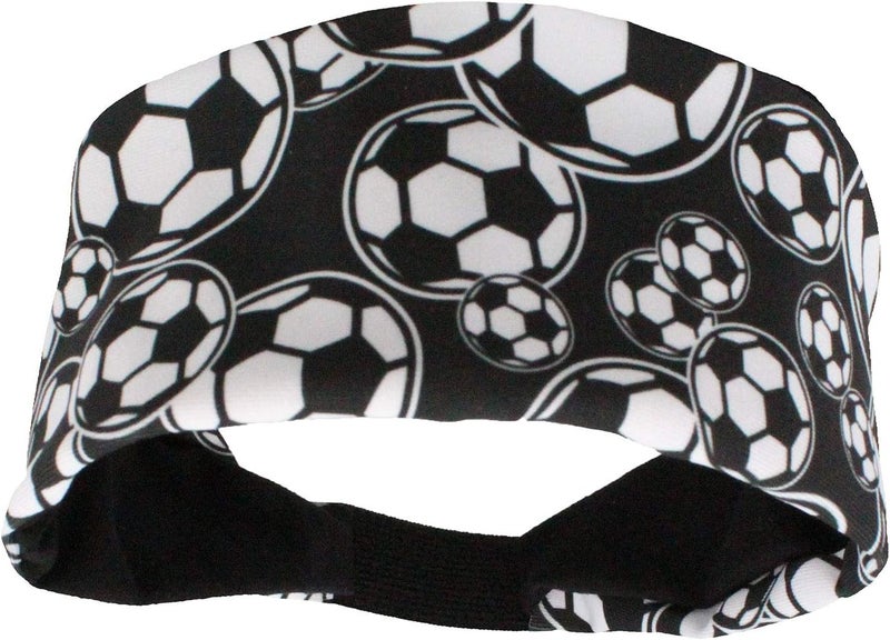 MadSportsStuff Crazy Soccer Headband with Soccer Ball Logos - Image 1
