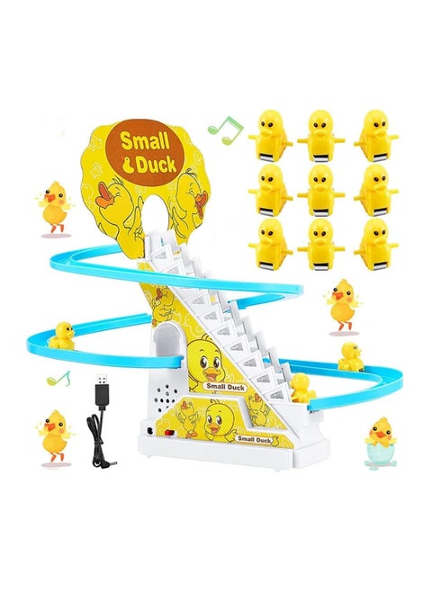 Electric Music Climbing Stairs Toy Duck Race Track Set For Kids