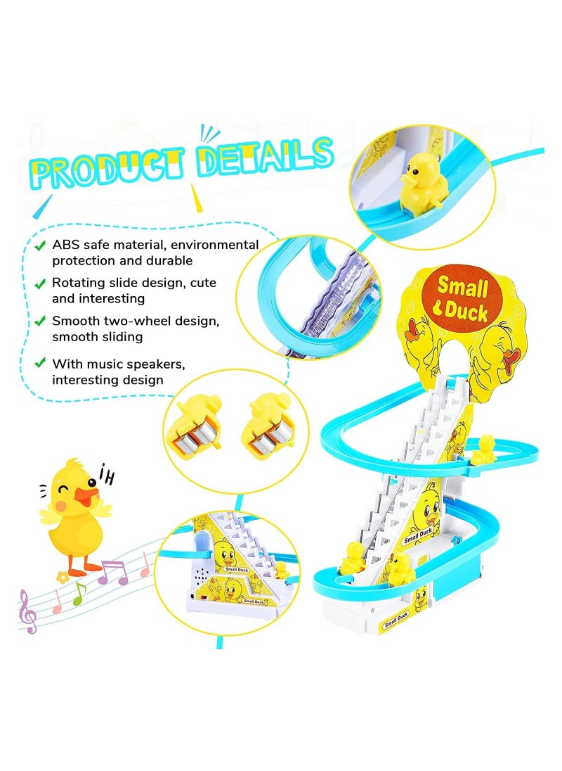 Electric Music Climbing Stairs Toy Duck Race Track Set For Kids
