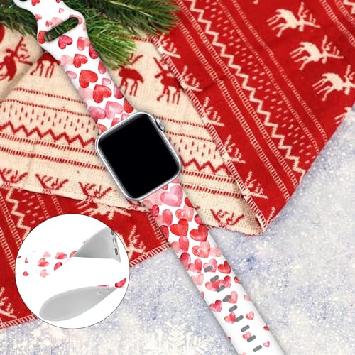 BACDOILQ Valentines Watch Band Love Heart Smartwatch Band Compatible with Watch 42mm 44mm 45mm Soft Silicone Strap Replacement for Series 11/10/9/8/7/6/5/4/3/2/1/SE - Image 2