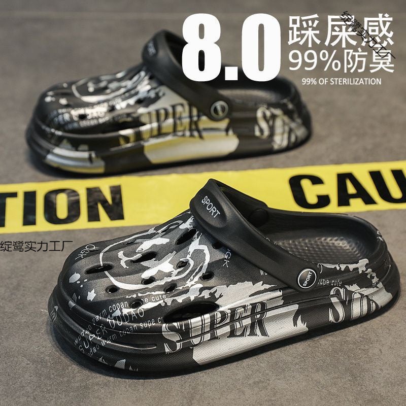 Croc Shoes Men'S Summer Outer Wear Popular Outdoor Thick-Soled Beach Non-Slip Toe-Cap Couple Sandals And Slippers - Image 3