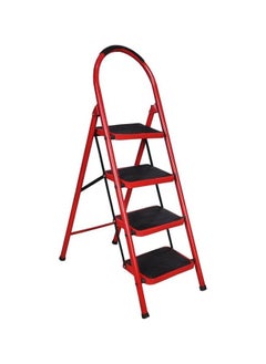 Generic Home Ladder Metal 4 Steps_Red  - Image 1