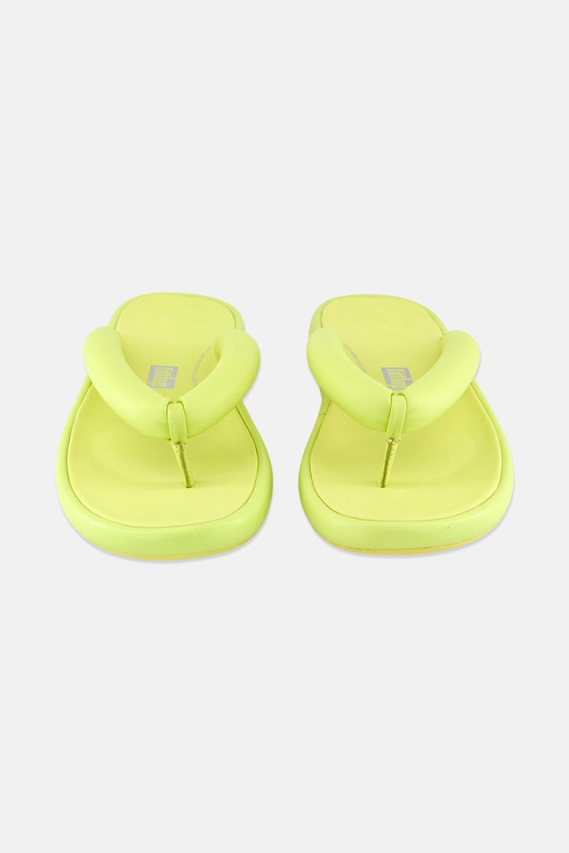 FitFlop صنادل نسائية من إيكوشن ديلوكس مزودة ببطانة جلدية، لون ليموني أخضر - Image 4
