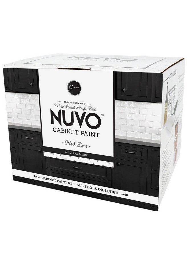 Nuvo Black Deco Cabinet Makeover Kit - Easy DIY 7-Piece Set, Bold Ultra Black, Long-Lasting Finish - Image 1