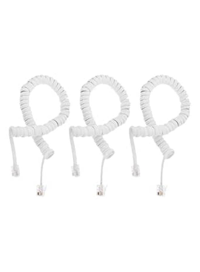 3pcs Curly Telephone Cord Receiver Coil Wire Spring Design for Home Office Use - Image 1