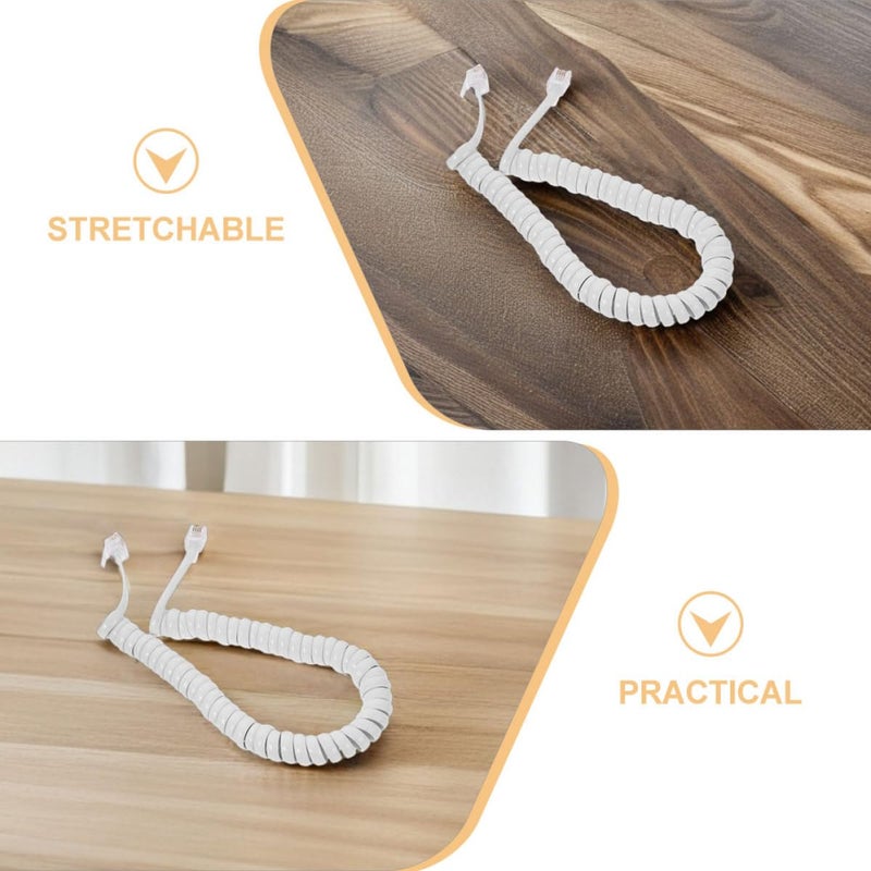 3pcs Curly Telephone Cord Receiver Coil Wire Spring Design for Home Office Use - Image 4