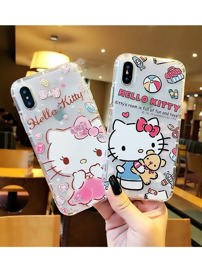 iPhone X/XS Case Cover with Pop Cartoon Hello Kitty Pattern, Made of High Quality, Anti-Yellowing and Anti-Drop, Easy To Install, Full Coverage Lens Protection Phone Case for iPhone X/Xs 5.8 Inch