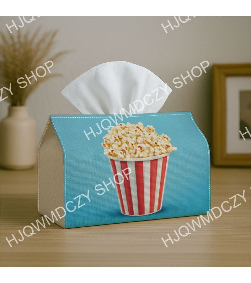 غطاء علبة مناديل الذرة المضحكة 11x13x18 سم منظم مناديل لتزيين المنزل والسيارة - Image 4