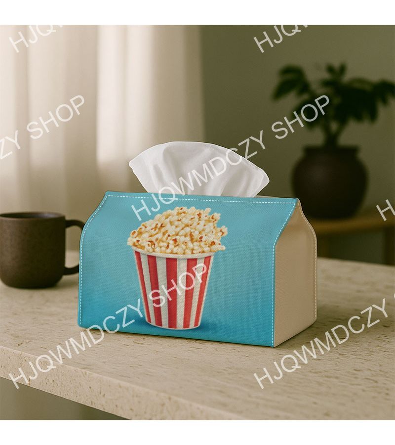 غطاء علبة مناديل الذرة المضحكة 11x13x18 سم منظم مناديل لتزيين المنزل والسيارة - Image 2