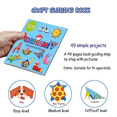 hapray Origami Kit for Kids Ages 5-8 8-12, with Guiding Book, 98 Sheets Paper with 47 Patterns, DIY Art and Craft Projects, Beginners Children's Day Gift Boy Girl - Image 4