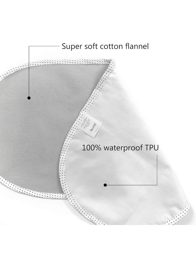 TILLYOU TILLYOU Changing Pad Liners 6PK - Waterproof Flannel Cotton, 27" x 13" - Perfect for Baby Diaper Needs, Gray  - Image 4