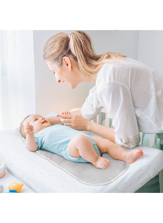 TILLYOU TILLYOU Changing Pad Liners 6PK - Waterproof Flannel Cotton, 27" x 13" - Perfect for Baby Diaper Needs, Gray  - Image 3