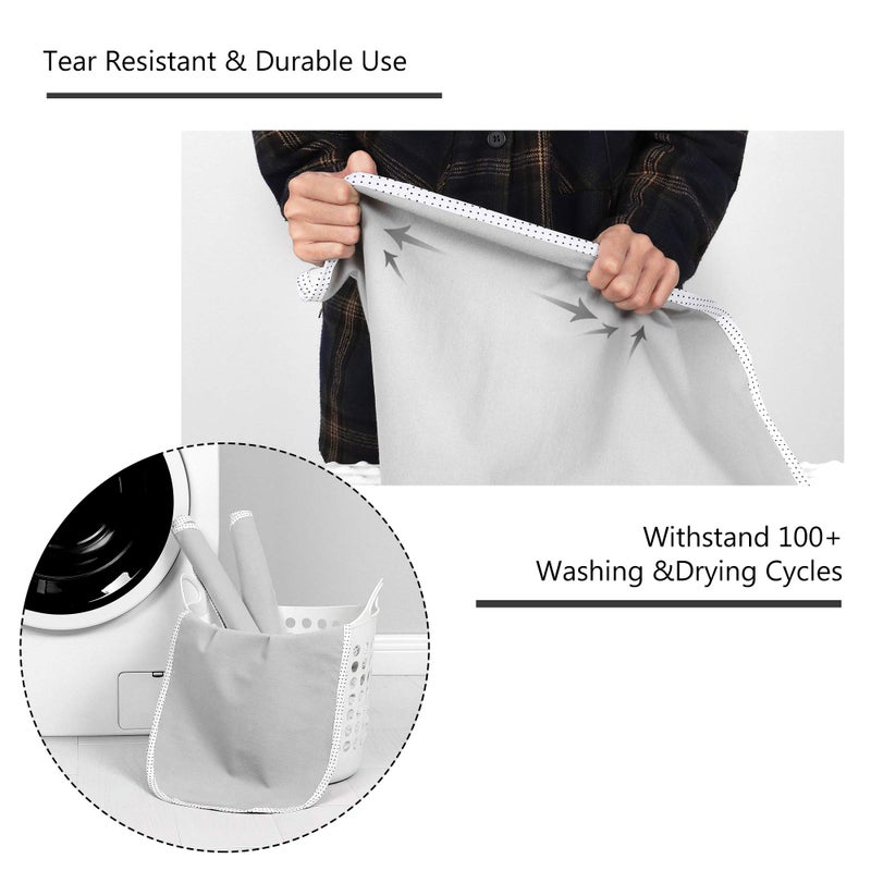 TILLYOU Waterproof Changing Pad Liners 6 Pack, 100% Cotton Reusable Cloth Diaper Liners, Gray - Image 2