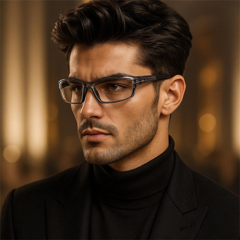 willochra Multifocal Bifocal Reading Glasses Men's Adjustable Vision Sun Photochromic Outdoor Sports Presbyopic Magnifying Sunglasses (gary, 1.75, multiplier_x) - Image 2
