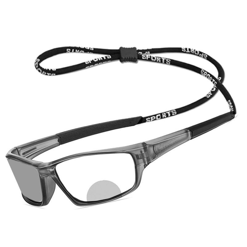 willochra Multifocal Bifocal Reading Glasses Men's Adjustable Vision Sun Photochromic Outdoor Sports Presbyopic Magnifying Sunglasses (gary, 1.75, multiplier_x) - Image 1