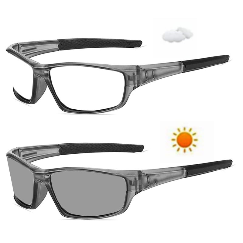 willochra Multifocal Bifocal Reading Glasses Men's Adjustable Vision Sun Photochromic Outdoor Sports Presbyopic Magnifying Sunglasses (gary, 1.75, multiplier_x) - Image 4
