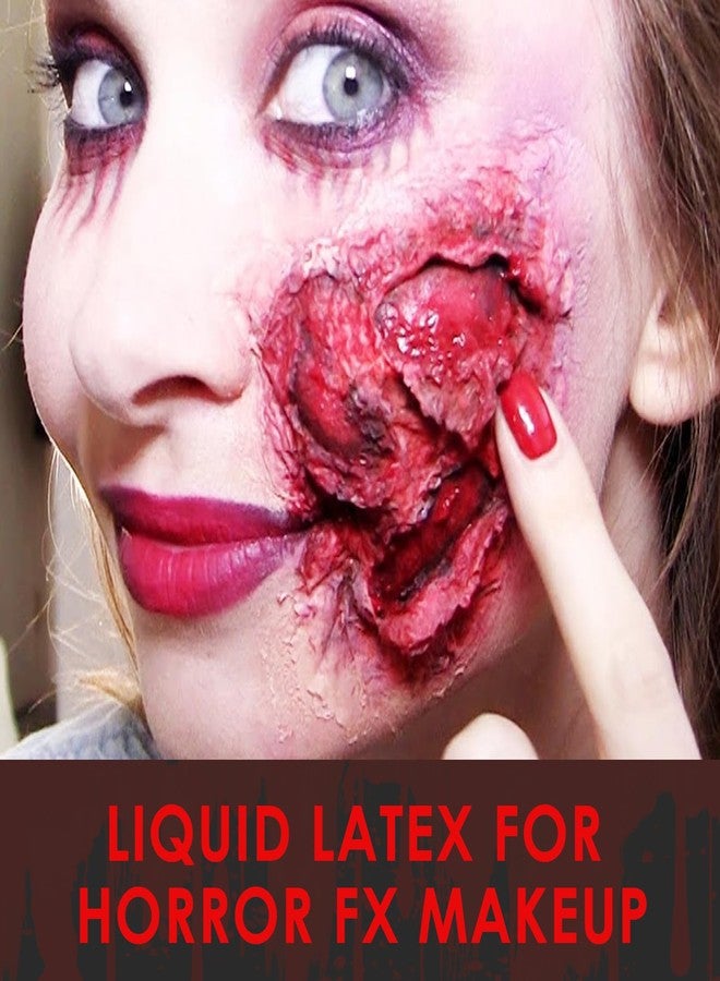 Kreyfer 2.2 fl oz Liquid Latex Halloween SFX Makeup Kit, Clear Adhesive Latex Glue for Skin Special Costume Effects for Realistic Scar Cut Wounds Peeling Skin Wrinkes Burns, Light Flesh Body and Face Glue - Image 5