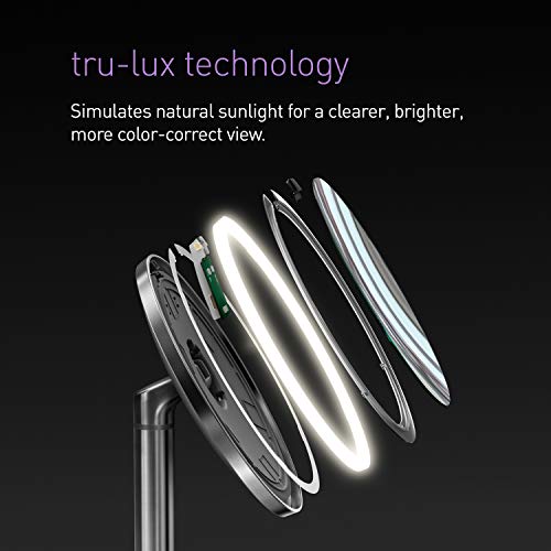 simplehuman مرآة مكياج دائرية بحساس 8" من سيمبل هيومن مع إعدادات إضاءة مزدوجة تعمل باللمس، تكبير 5x، قابلة لإعادة الشحن وبدون سلك، من الفولاذ المقاوم للصدأ المصقول - Image 5