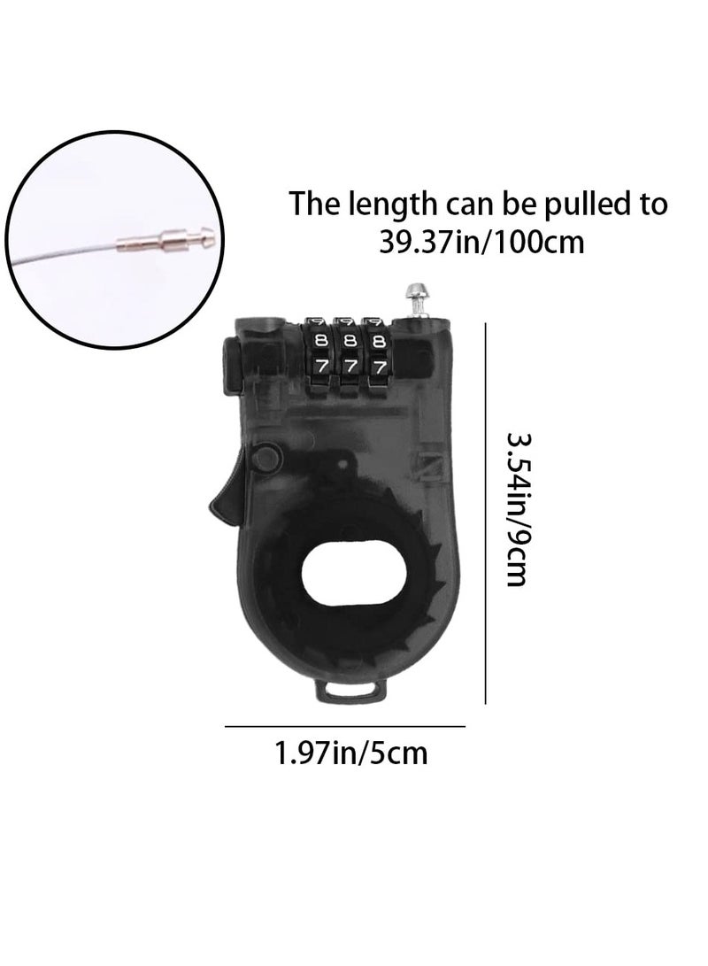 SYOSI Combination Cable Lock, Retractable Cable Lock with 3 Digit Password, Cable Security Steel Cable Luggage Lock Weatherproof with Resettable Code, Braided Steel Coated Anti-Theft Cable Lock (47in long) - Image 4