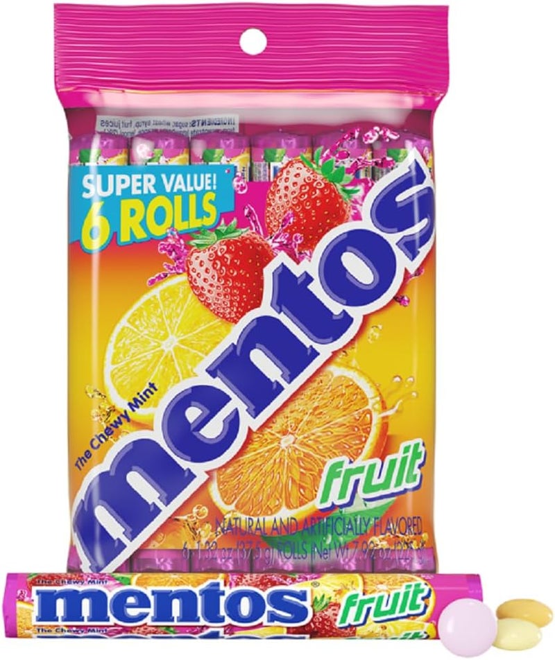Mentos Chewy Mint Candy Roll - Fruit Flavor - Image 1